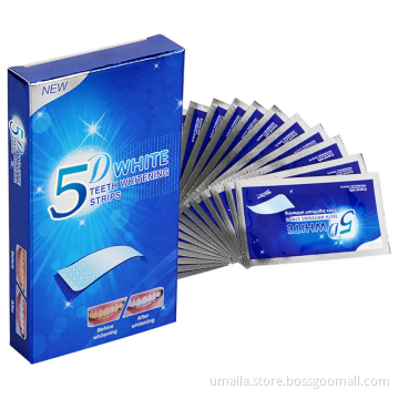 28 pouches per box Teeth Whitening Strips Wholesale 3D Advanced Customized Logo Support Peroxide Free 5D Teeth Corrector